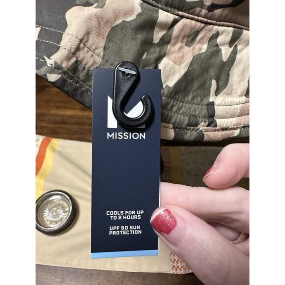 Mission Cooling Green Camo Hat UPF 50 Sun Protection New Unisex - Picture 3 of 5